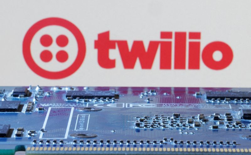 &copy; Reuters. FILE PHOTO: Twilio logo is seen near computer motherboard in this illustration taken January 8, 2024. REUTERS/Dado Ruvic/Illustration/File Photo