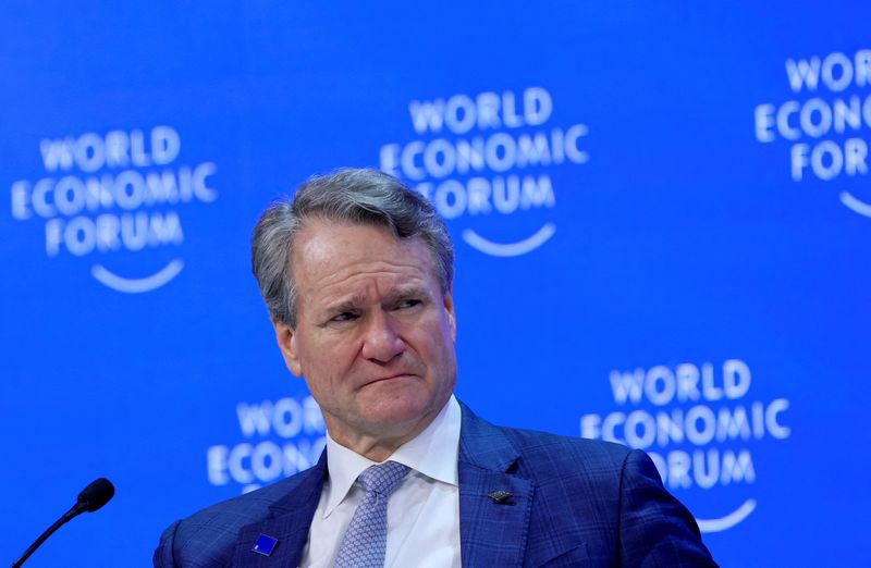 © Reuters. FILE PHOTO: Chair and CEO of Bank of America Brian Moynihan attends the 54th annual meeting of the World Economic Forum, in Davos, Switzerland, January 18, 2024. REUTERS/Denis Balibouse/File Photo