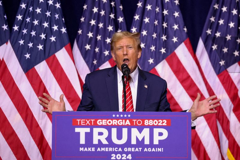 &copy; Reuters. Trump durante discurso na Geórgia
 9/3/2024   REUTERS/Alyssa Pointer