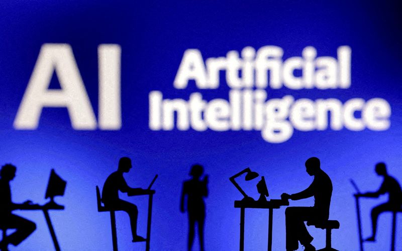 &copy; Reuters. FILE PHOTO: Figurines with computers and smartphones are seen in front of the words "Artificial Intelligence AI" in this illustration taken, February 19, 2024. REUTERS/Dado Ruvic/Illustration/File Photo