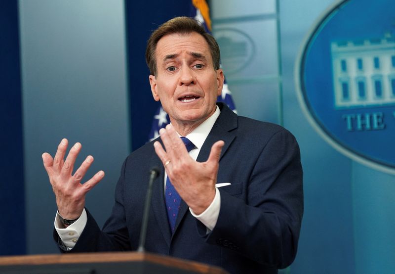 &copy; Reuters. White House National Security Communications Advisor John Kirby speaks during a press briefing at the White House in Washington, U.S., April 4, 2024. REUTERS/Kevin Lamarque