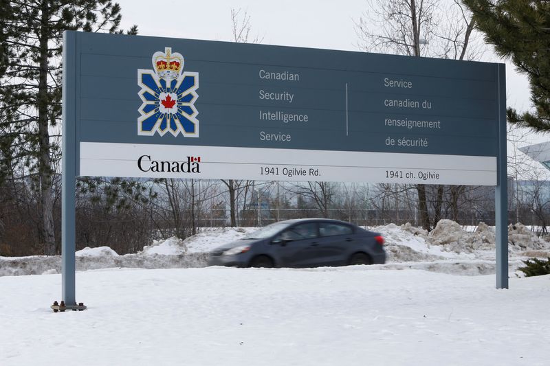 &copy; Reuters. FILE PHOTO: A vehicle passes a sign outside the Canadian Security Intelligence Service (CSIS) headquarters in Ottawa, Ontario, Canada January 17, 2017. REUTERS/Chris Wattie/File Photo