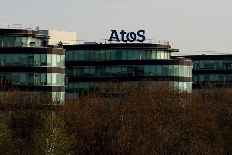 &copy; Reuters. The logo of French IT consulting firm Atos is seen on a company building in Bezons near Paris, France, March 20, 2024. REUTERS/Gonzalo Fuentes/File Photo