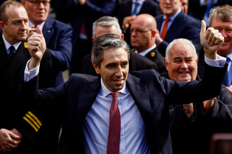 &copy; Reuters. Simon Harris em Dublin
 9/4/2024   REUTERS/Clodagh Kilcoyne