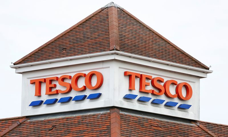 &copy; Reuters. FILE PHOTO: A TESCO sign is seen at a store in Weybridge, Britain, July 6 2023.  REUTERS/Peter Nicholls/File Photo