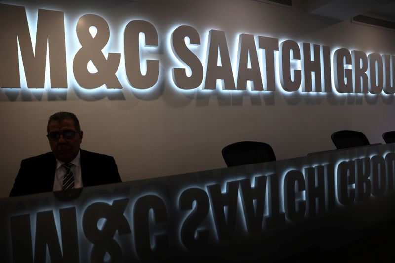 &copy; Reuters. FILE PHOTO: Signage is seen at the reception of the M&C Saatchi office in central London, Britain, January 6, 2022. REUTERS/Henry Nicholls/File Photo