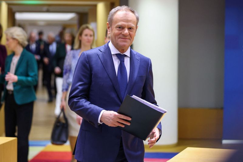 &copy; Reuters. Polish Prime Minister Donald Tusk attends a European Union leaders summit in Brussels, Belgium March 22, 2024. REUTERS/Johanna Geron/File Photo