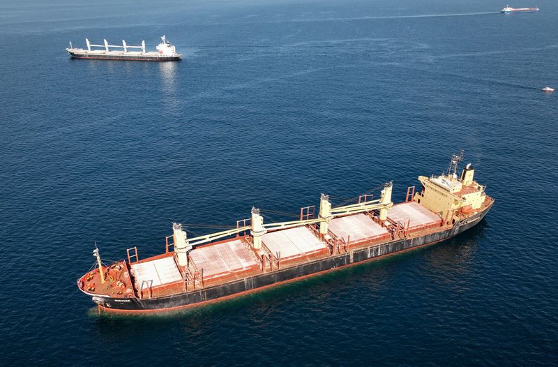 &copy; Reuters. FOTO DE ARCHIVO: El carguero Rubymar transportando grano ucraniano en el mar Negro frente a Kilyos, cerca de Estambul, Turquía. 2 de noviembre de 2022. REUTERS/Mehmet Emin Calsikan
