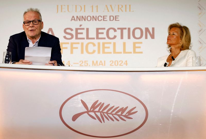 &copy; Reuters. El delegado general del Festival de Cannes, Thierry Fremaux, y la presidenta del Festival de Cannes, Iris Knobloch, asisten a la presentación de la selección oficial de la 77ª edición del Festival Internacional de Cine de Cannes en París, Francia. 11