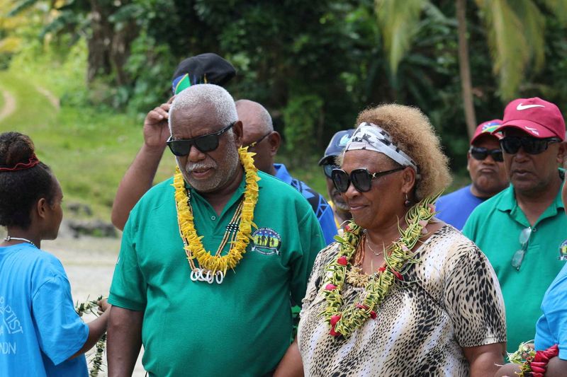 &copy; Reuters. Democratic Alliance Party leader Rick Houenipwela, former Prime Minister of the Solomon Islands, campaigns in his electorate of Small Malaita March 4, 2024. Jesse Hou/Handout via REUTERS/File Photo