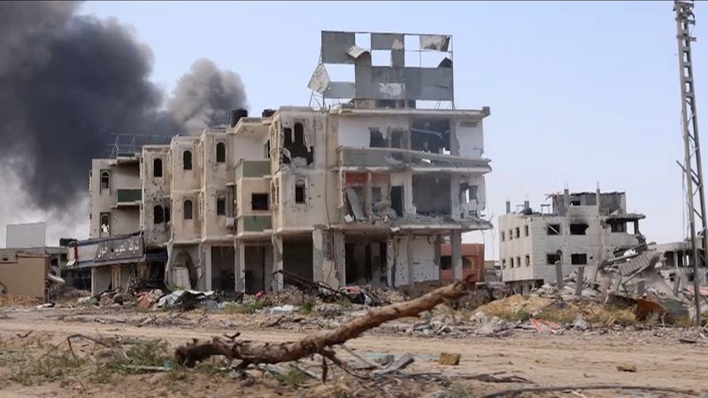 &copy; Reuters. مشهد عام للمباني المدمرة في خان يونس بقطاع غزة يوم 11 أبريل نيسان 2024 في صورة ثابتة مأخوذة من مقطع مصور. صورة لرويتر من موقع أخبار الأمم المتحد