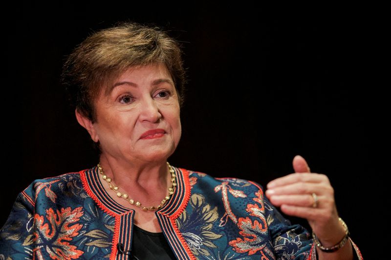 &copy; Reuters. FILE PHOTO: IMF Managing Director Kristalina Georgieva speaks during an interview during a G20 Financial Summit, in Sao Paulo, Brazil, February 27, 2024. REUTERS/Carla Carniel/File Photo