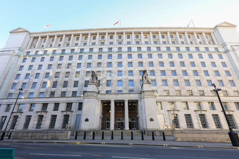 © Reuters. مشهد يظهر مبنى وزارة الدفاع البريطانية في لندن يوم، 15 يناير كانون الثاني 2024. تصوير: آنا جوردون - رويترز
