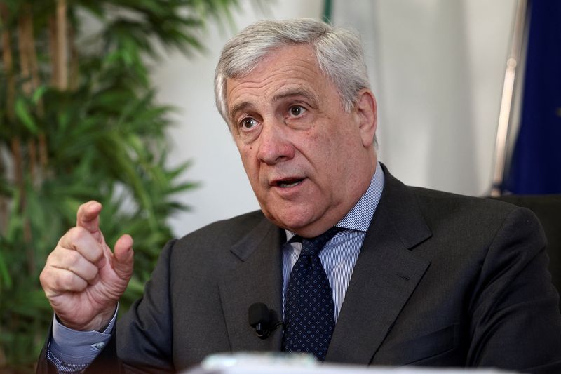 &copy; Reuters. El ministro italiano de Asuntos Exteriores Antonio Tajani durante una entrevista con Reuters en Roma, Italia. 15 de abril de 2024. REUTERS/Guglielmo Mangiapane.