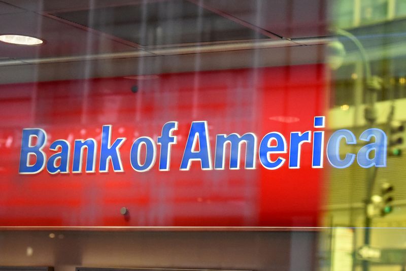 &copy; Reuters. Logo do Bank of America em New York, EUA
10/1/2017 REUTERS/Stephanie Keith/Arquivo