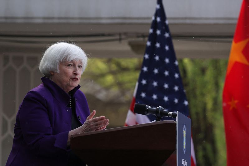 &copy; Reuters. FILE PHOTO: U.S. Treasury Secretary Janet Yellen attends a press conference in Beijing, China April 8, 2024. REUTERS/Florence Lo