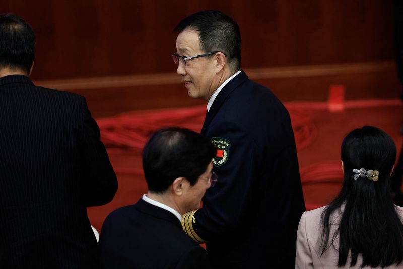 &copy; Reuters. Chinese Defense Minister Dong Jun arrives for the closing session of the National People's Congress (NPC) at the Great Hall of the People in Beijing, China March 11, 2024. REUTERS/Tingshu Wang/File Photo