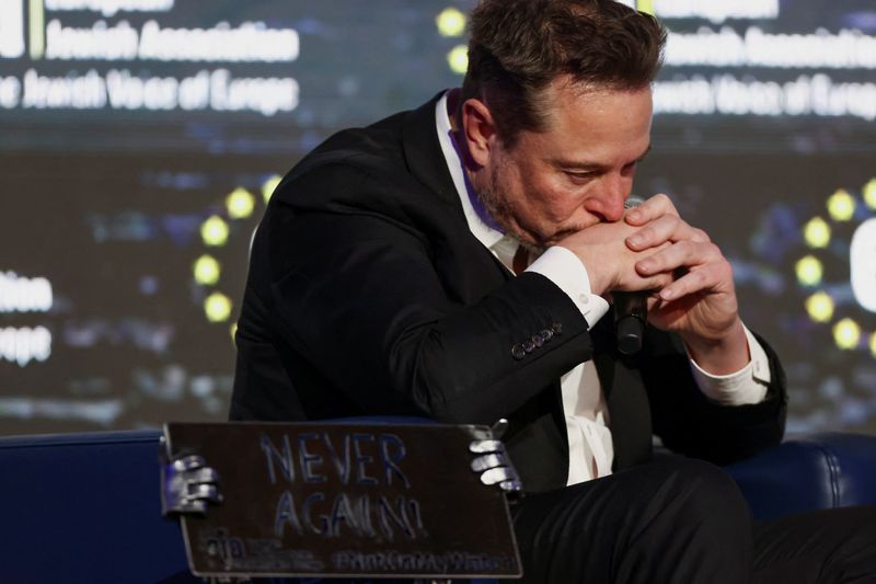 © Reuters. Tesla CEO Elon Musk attends a conference organized by the European Jewish Association, in Krakow, Poland, January 22, 2024. REUTERS/Lukasz Glowala/File Photo