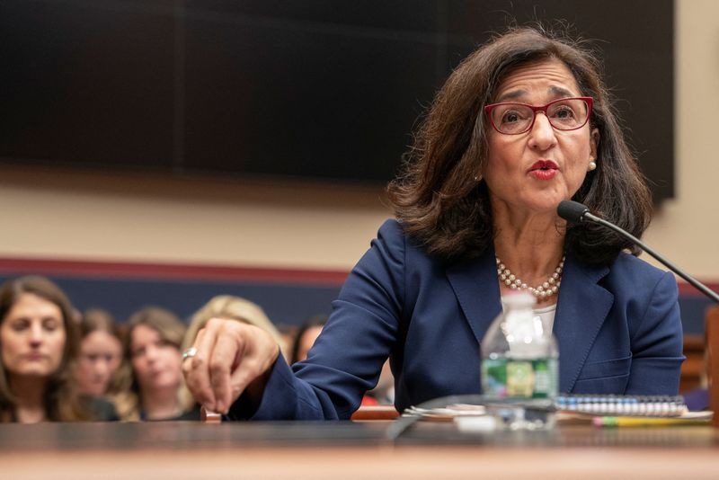 &copy; Reuters. Columbia University President Nemat "Minouche" Shafik testifies before a House Education and the Workforce Committee hearing on "Columbia University's Response to Antisemitism," on Capitol Hill in Washington, U.S., April 17, 2024. REUTERS/Ken Cedeno/File 