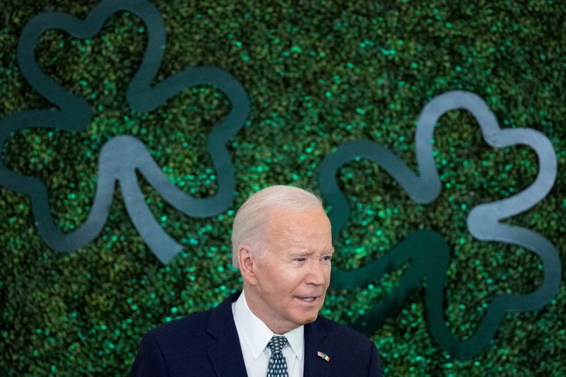 &copy; Reuters. Photo d'archives de Joe Biden. /Photo prise le 17 mars 2024 à Washington, Etats-Unis/REUTERS/Tom Brenner