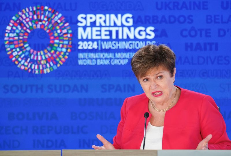 &copy; Reuters. International Monetary Fund Managing Director Kristalina Georgieva holds a press briefing on the Global Policy Agenda to open the IMF and World Bank's 2024 annual Spring Meetings in Washington, U.S., April 18, 2024.  REUTERS/Kevin Lamarque