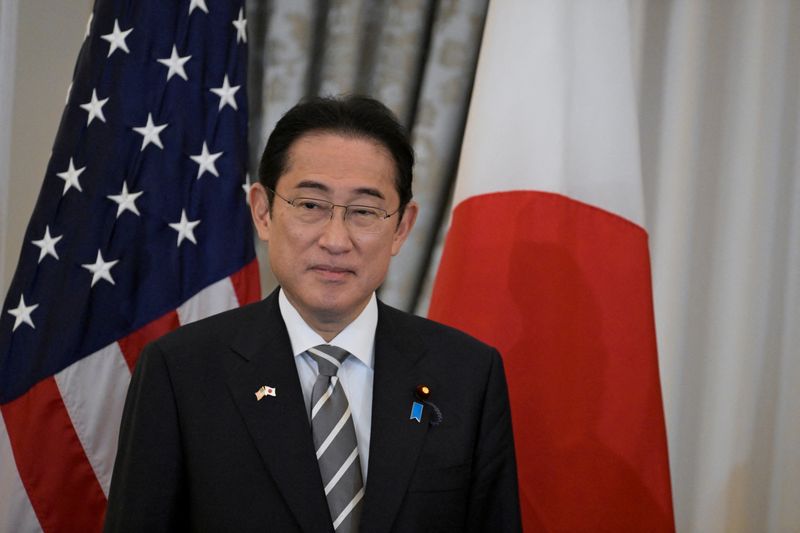 &copy; Reuters. O primeiro-ministro japonês, Fumio Kishida, em almoço do Departamento de Estado em sua homenagem em Washington, EUA
11/04/2024 
REUTERS/Craig Hudson