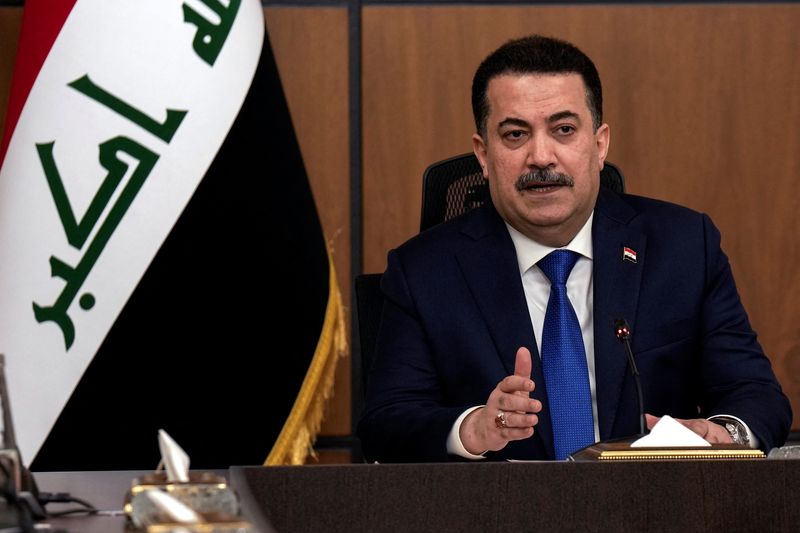 © Reuters. رئيس الوزراء العراقي محمد شياع السوداني في بغداد يوم 27 يناير كانون الثاني 2024. صورة لرويترز من ممثل لوكالات الأنباء.