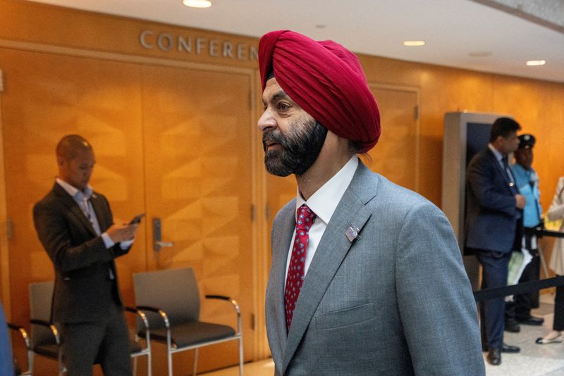 &copy; Reuters. World Bank Group President Ajay Banga arrives for the G-20 Finance Ministers and Central Bank Governors' Meeting at the IMF and World Bank’s 2024 annual Spring Meetings in Washington, U.S., April 18, 2024. REUTERS/Ken Cedeno