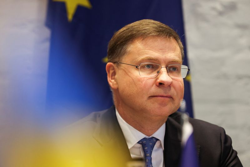 &copy; Reuters. Valdis Dombrovskis, vice-presidente-executivo da Comissão Europeia
05/04/2024
REUTERS/Johanna Geron/Pool