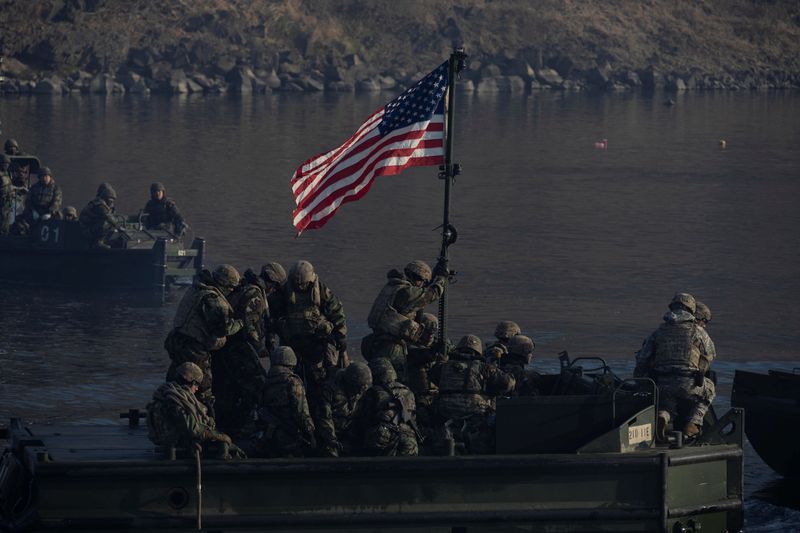 &copy; Reuters. Des soldats américains participent à un exercice en Corée du Sud. /Photo prise le 20 mars 2024/REUTERS/JEON HEON-KYUN