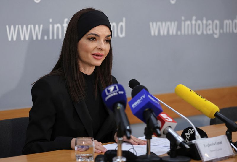 &copy; Reuters. Leader of Moldova's Gagauzia region Yevgenia Gutsul (Eugenia Gutul) speaks during a press conference in Chisinau, Moldova, March 13, 2024. REUTERS/Vladislav Culiomza/File Photo