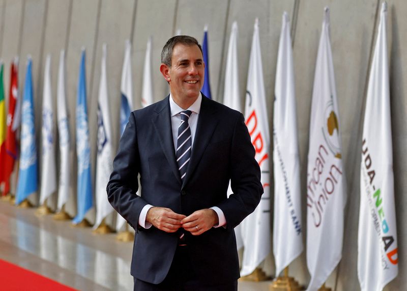 &copy; Reuters. Australian Treasurer Jim Chalmers poses for a photograph as he arrives to attend a G20 finance ministers' and Central Bank governors' meeting at Gandhinagar, India, July 18, 2023. REUTERS/Amit Dave/File Photo