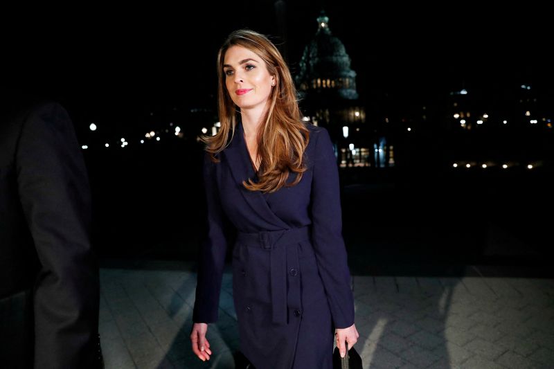 © Reuters. FILE PHOTO: White House Communications Director Hope Hicks leaves the U.S. Capitol after attending the House Intelligence Committee closed door meeting in Washington, U.S., February 27, 2018. REUTERS/Leah Millis/File Photo