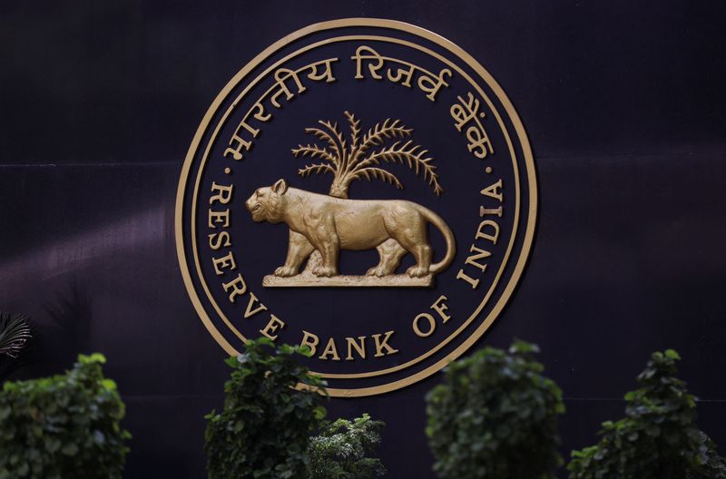 &copy; Reuters. FILE PHOTO: A Reserve Bank of India (RBI) logo is seen inside its headquarters in Mumbai, India, April 6, 2023. REUTERS/Francis Mascarenhas/File Photo