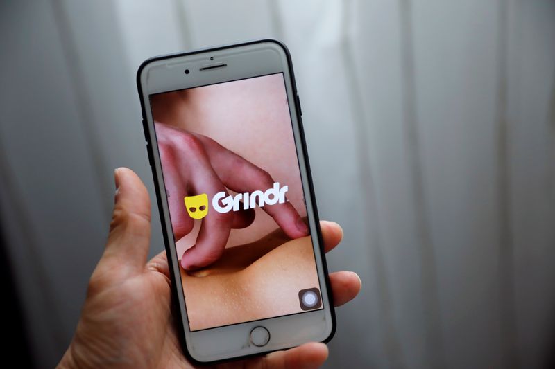 &copy; Reuters. Grindr app is seen on a mobile phone in this photo illustration taken in Shanghai, China March 28, 2019. REUTERS/Aly Song/Illustration/ File photo