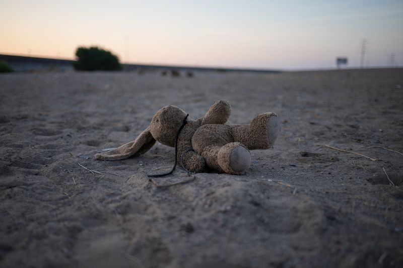 &copy; Reuters. Bicho de pelúcia ao longo de trilha usada por migrantes em busca de um ponto de entrada em El Paso, Texas, EUA
21/04/2024
REUTERS/Adrees Latif