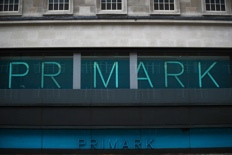 &copy; Reuters. FILE PHOTO: Signage is displayed outside a Primark store at the Oxford Street, in London, Britain July 2, 2020. REUTERS/Hannah McKay/File Photo