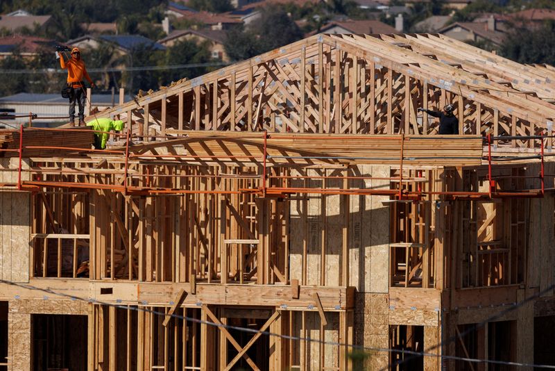 &copy; Reuters. FILE PHOTO: Single-family residential homes are shown under construction in Menifee, California, U.S., March 28, 2024. REUTERS/Mike Blake/File Photo