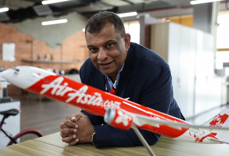 &copy; Reuters. FILE PHOTO: Tony Fernandes, the CEO of AirAsia's parent company, Capital A, attends an interview with Reuters in Sepang, Malaysia February 26, 2024. REUTERS/Hasnoor Hussain/File photo