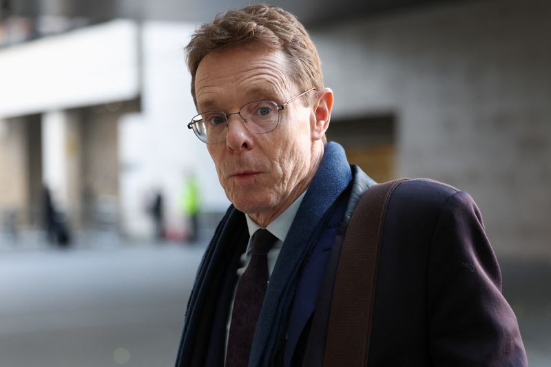 &copy; Reuters. West Midlands Mayor Andy Street walks outside the BBC Broadcasting House ahead of the 'Sunday with Laura Kuenssberg' programme, in London, Britain, November 19, 2023. REUTERS/Isabel Infantes/File Photo