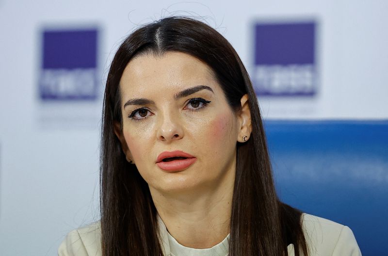 &copy; Reuters. Leader of Moldova's Gagauzia region Yevgenia Gutsul (Eugenia Gutul) speaks during a press conference in Moscow, Russia, April 22, 2024. REUTERS/Evgenia Novozhenina/File Photo