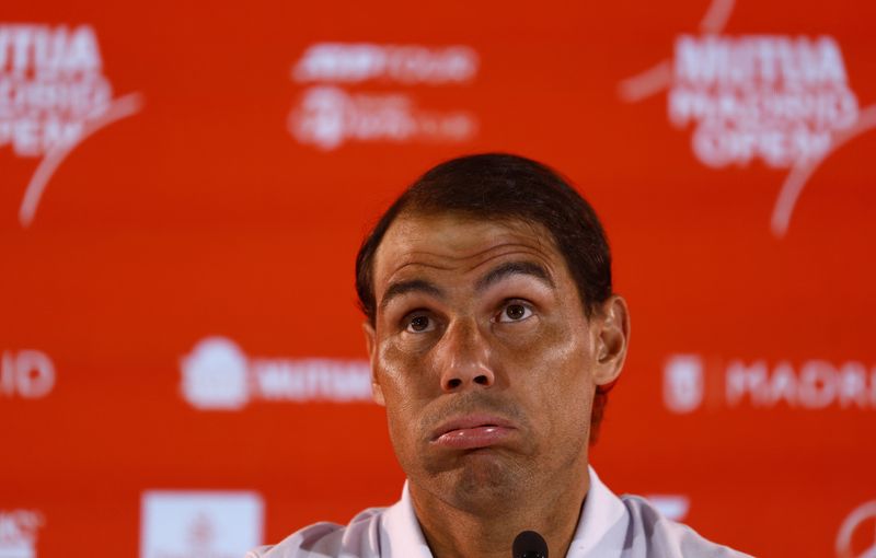 &copy; Reuters. FOTO DE ARCHIVO. El tenista español Rafael Nadal durante una conferencia de prensa en el Abierto de Madrid, en el Parque Manzanares, Madrid, España - Abril 24, 2024.  REUTERS/Susana Vera