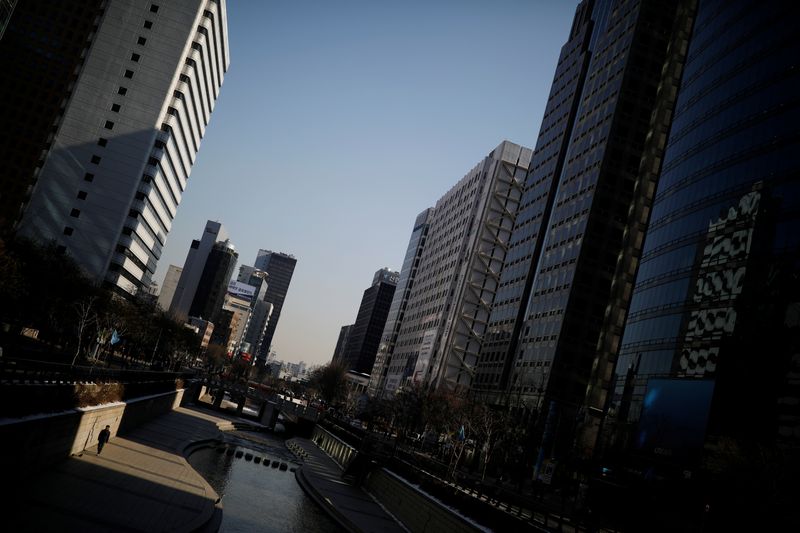 &copy; Reuters. 　４月２５日、韓国銀行（中央銀行）が発表した２０２４年第１・四半期の国内総生産（ＧＤＰ）速報値は、季節調整済み前期比１．３％増加した。ソウルで２０１７年撮影（２０２４年　