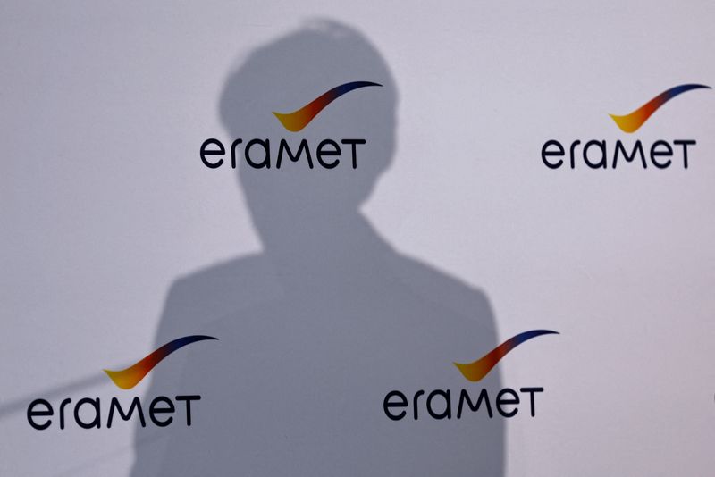 &copy; Reuters. Le logo d'Eramet. /Photo prise le 14 novembre 2023/REUTERS/Gonzalo Fuentes