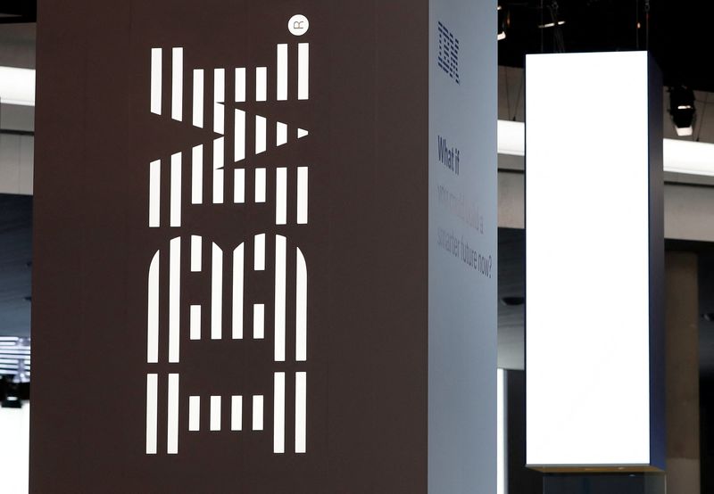 &copy; Reuters. FILE PHOTO: A logo of IBM is seen at the Mobile World Congress in Barcelona, Spain February 28, 2018. REUTERS/Yves Herman/File Photo