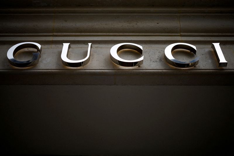 &copy; Reuters. FILE PHOTO: A Gucci sign is seen outside a shop in Paris, France, March 20, 2024. REUTERS/Sarah Meyssonnier/File Photo