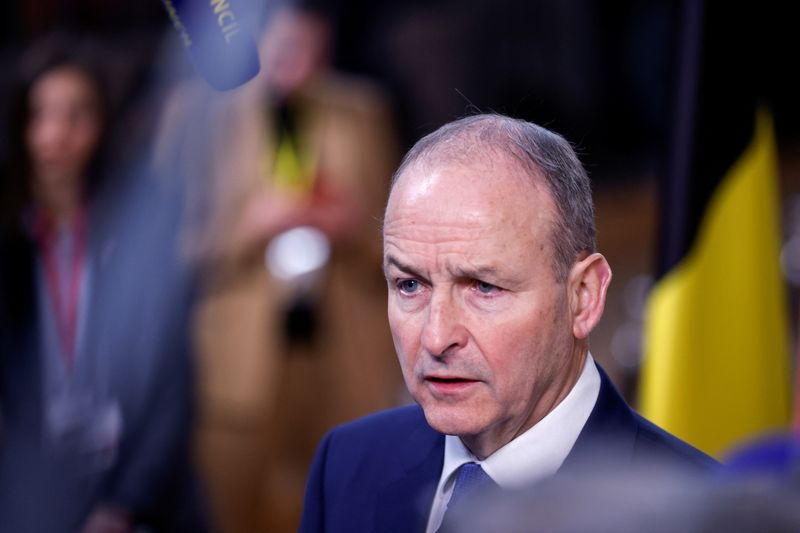 &copy; Reuters. FILE PHOTO: Ireland's Prime Minister (Taoiseach) Micheal Martin arrives for a European Union leaders' summit in Brussels, Belgium December 15, 2022. REUTERS/Johanna Geron/File Photo
