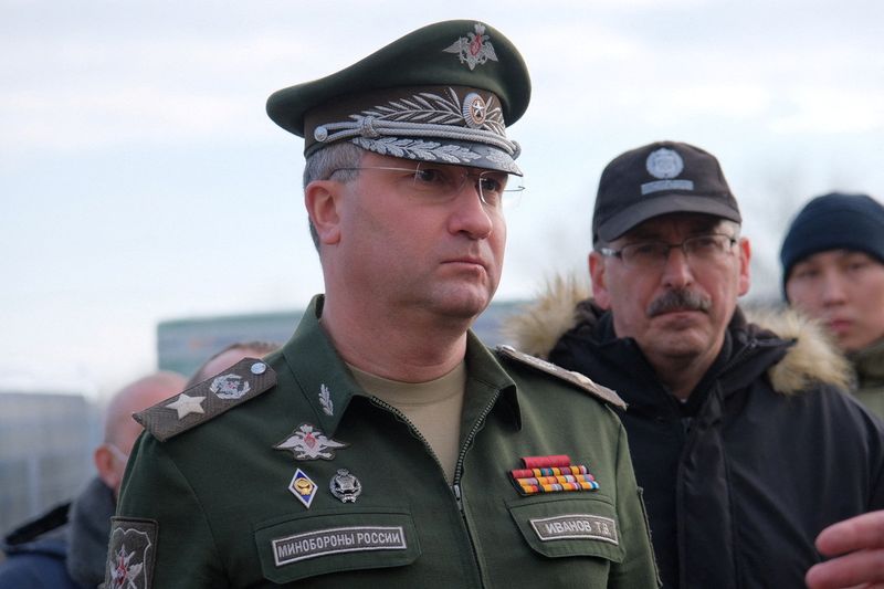 &copy; Reuters. FILE PHOTO: Russian Deputy Defence Minister Timur Ivanov inspects the construction of a water intake facility on the Belbek River in Crimea, in this handout picture released January 21, 2021. Russian Defence Ministry/Handout via REUTERS/File Photo