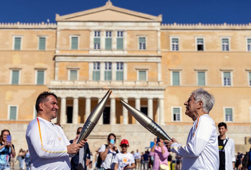 &copy; Reuters. Cérémonie de remise de la flamme olympique à Athènes, Grèce. /Photo prise le 26 avril 2024/REUTERS/Alkis Konstantinidis