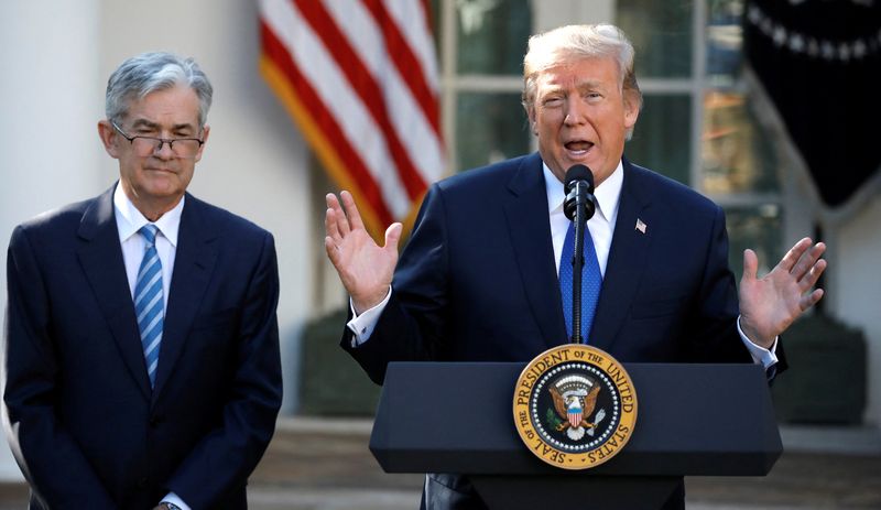 &copy; Reuters. FILE PHOTO: U.S. President Donald Trump announces Jerome Powell as his nominee to become chairman of the U.S. Federal Reserve in the Rose Garden of the White House in Washington, U.S., November 2, 2017. REUTERS/Carlos Barria/File Photo